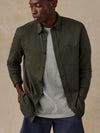 Faherty Brand Coastline Knit Shirt in Forest Canyon Twill
