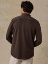 Faherty Brand Coastline Knit Shirt in Brown Road Twill