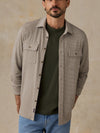 Faherty Brand Legend Sweater Shirt Taupe Brown Pincheck