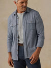 Faherty Brand Legend Sweater Shirt Navy Cream Pincheck