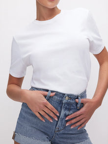  Good American Cotton Classic Tee in White