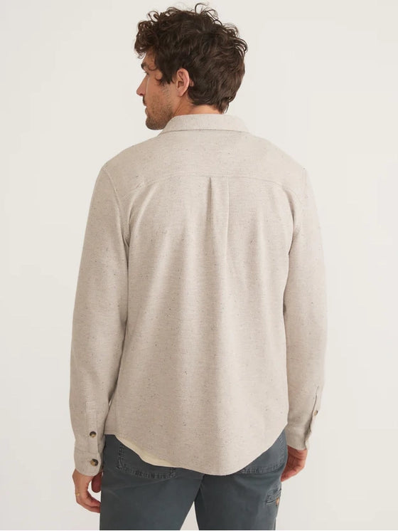 Marine Layer Pacifica Stretch Twill Shirt in Oatmeal