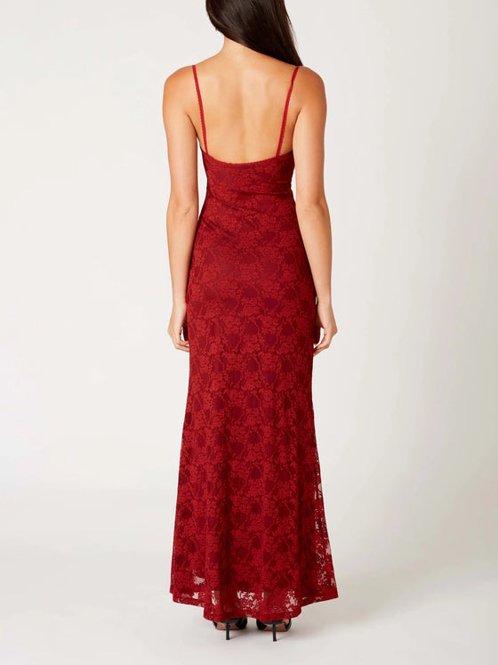 Nia Vetiver Dress in Merlot