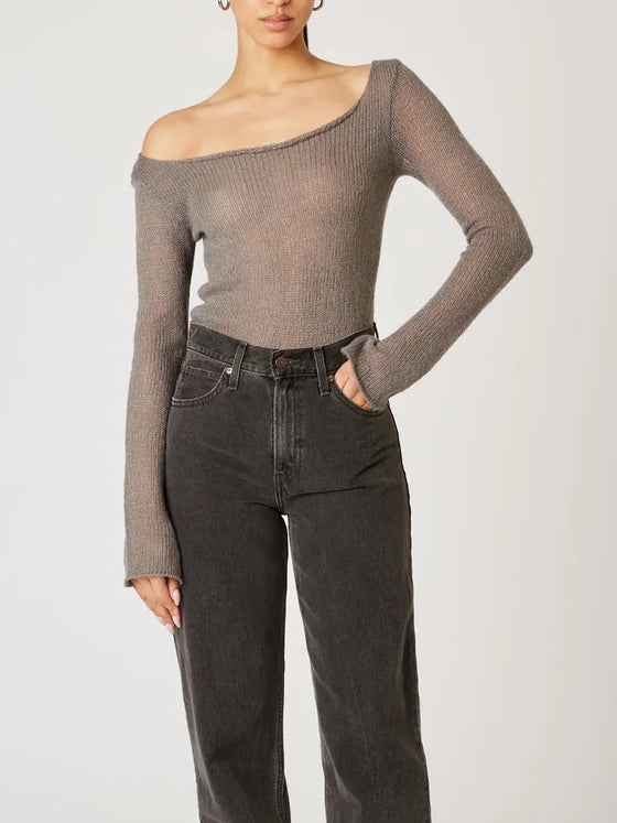 Nia Olive Sweater in Charcoal