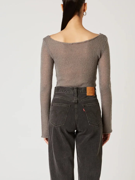 Nia Olive Sweater in Charcoal