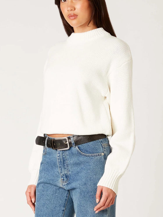 Nia the Brand Ralph Sweater in White oversized crew neck sweater