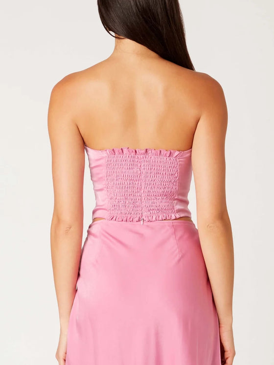 Nia the Brand Lucas Corset in Peony strapless top