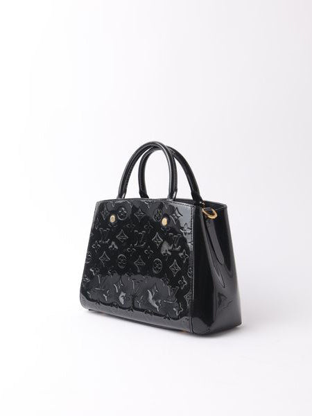 Louis Vuitton Vernis Montaigne MM Bag in Black patent leather