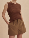 Varley Nila Mid Rise Short in Taupe Stone