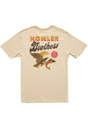Howler Bros Pocket T-Shirt: Osprey Prey in Sand Heather bird fish