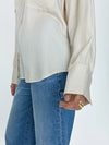 Pistola Nellie Oversized Button Down Shirt - Tan Pinstripe