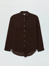 Pistola Reese Sheer Button Down Shirt in Dark Roast