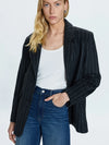 Pistola Jane Oversized Wool Blazer in Charcoal Chalk Stripe