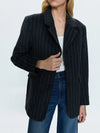 Pistola Jane Oversized Wool Blazer in Charcoal Chalk Stripe