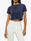 Cuts for Women Almost Friday Cropped Tee in Pacific Blue
