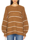 Carlen Mock Sweater in Caramel White Stripe Pistola