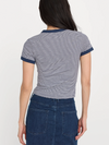 Good American Super Stretch Baby Ringer Tee in Horizon Stripe