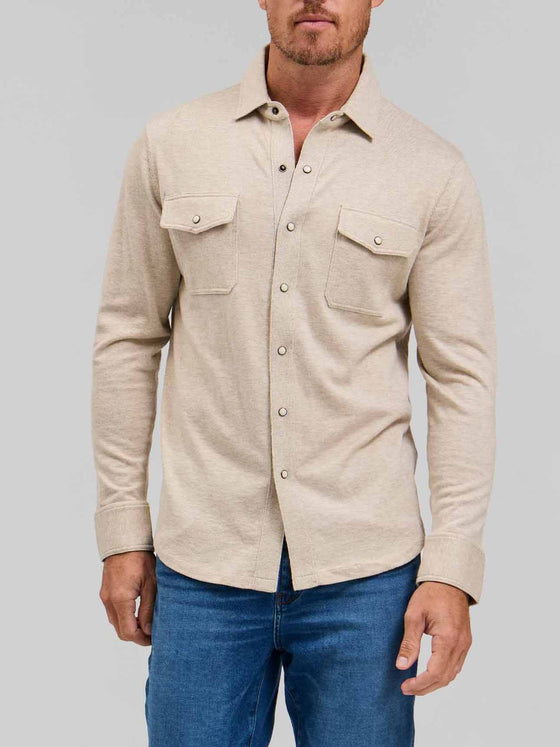 Rye 51 The Waylan -Merino Sweater Knit in Taupe