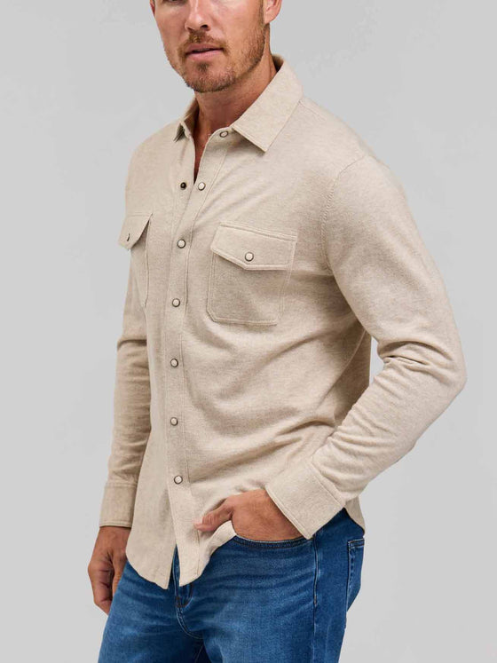 Rye 51 The Waylan -Merino Sweater Knit in Taupe