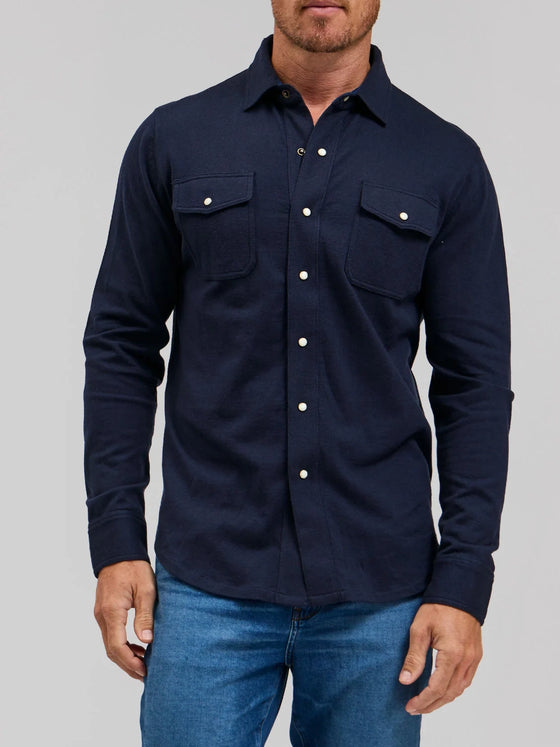 Rye 51 The Waylan -Merino Sweater Knit in Navy