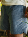 Pressure Drop Shorts: Grid in Blue Mirage