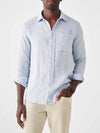 Faherty Brand Linen Laguna Shirt in Light Blue Melange