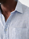 Faherty Brand Linen Laguna Shirt in Light Blue Melange linen shirt