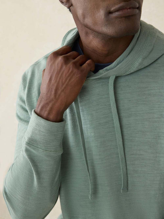 Faherty Brand Sunwashed Slub Hoodie in Sage Creek