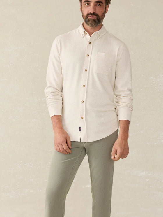 Faherty Brand Legend Sweater Shirt in off white