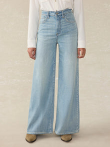 Faherty Brand Saturday Denim Wide Leg in West Cove Wash
