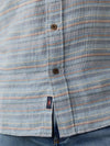 Faherty Short-Sleeve Palma Linen Shirt in Blue Gulf Stripe