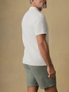 Faherty Brand Short Sleeve Sunwashed Sweater Shirt in White Shell
