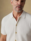 Faherty Brand Short Sleeve Sunwashed Sweater Shirt in White Shell