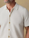 Faherty Brand Short Sleeve Sunwashed Sweater Shirt in White Shell