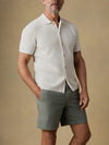 Faherty Brand Short Sleeve Sunwashed Sweater Shirt in White Shell
