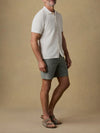 Faherty Brand Short Sleeve Sunwashed Sweater Shirt in White Shell