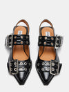 Steve Madden GRAYA Black Patent Slingback Flat ganni dupe