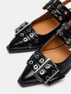 Steve Madden GRAYA Black Patent Slingback Flat buckle