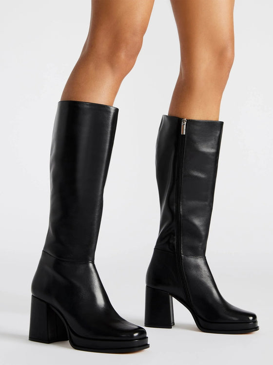 Steve Madden Mystery Black Leather Boot