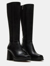 Steve Madden Mystery Black Leather Boot knee high