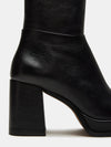 Steve Madden Mystery Black Leather Boot chunky heel