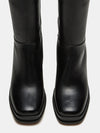 Steve Madden Mystery Black Leather Boot square toe