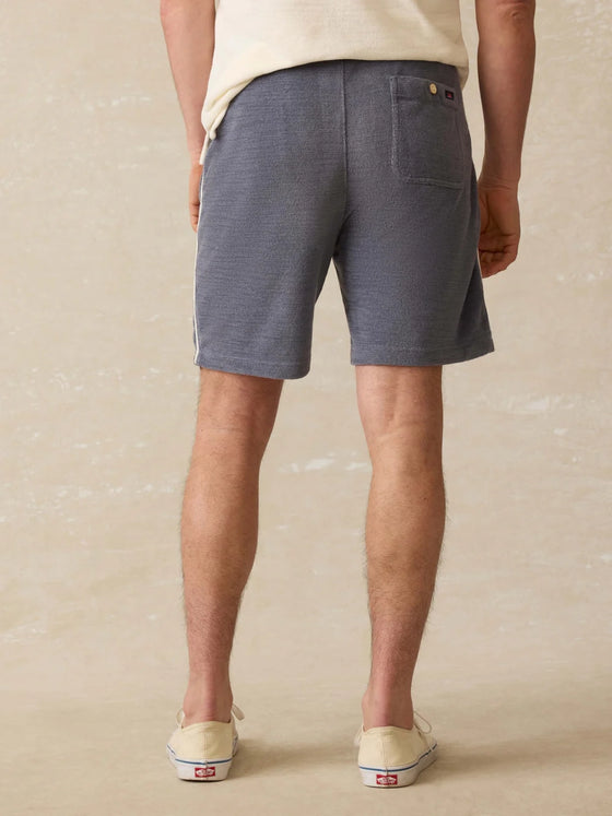 Faherty Brand Cabana Towel Terry Sweatshort in Eastern Storm navy