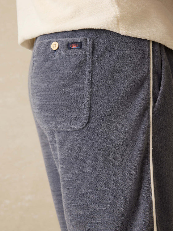 Faherty Brand Cabana Towel Terry Sweatshort in Eastern Storm blue