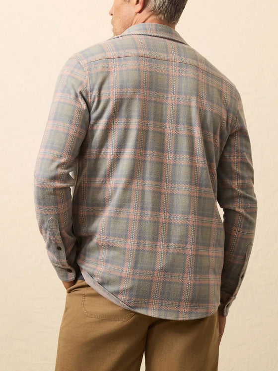 Faherty Brand Legend Sweater Shirt in Forest Rose Plaid