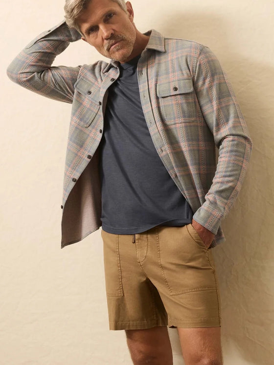 Faherty Brand Legend Sweater Shirt in Forest Rose Plaid