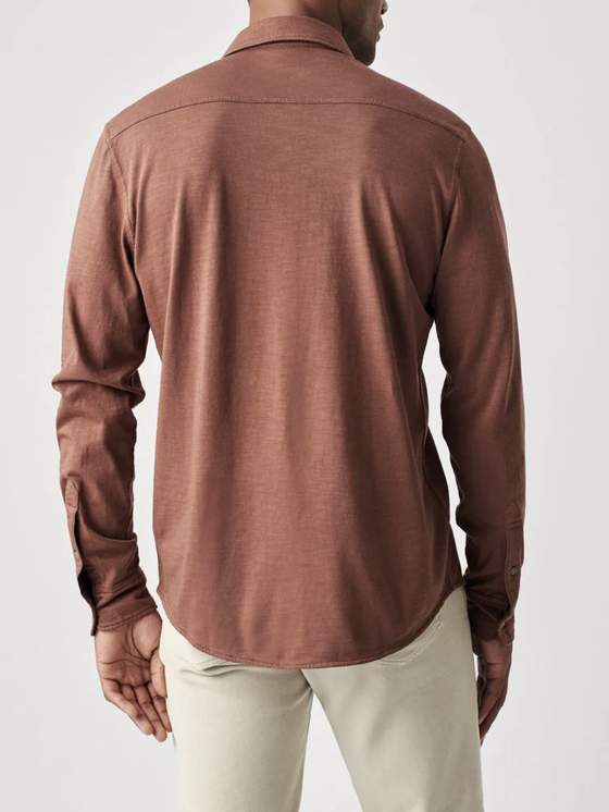 Faherty Brand Knit Seasons Shirt in Oxblood