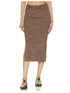 Free People Golden Hour Midi Skirt in French Roast