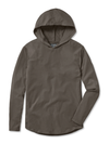 Cuts AO Long Sleeve Hooded Curve-Hem Tee in Shadow