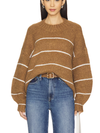 Pistola Carlen Mock Sweater in Caramel White Stripe